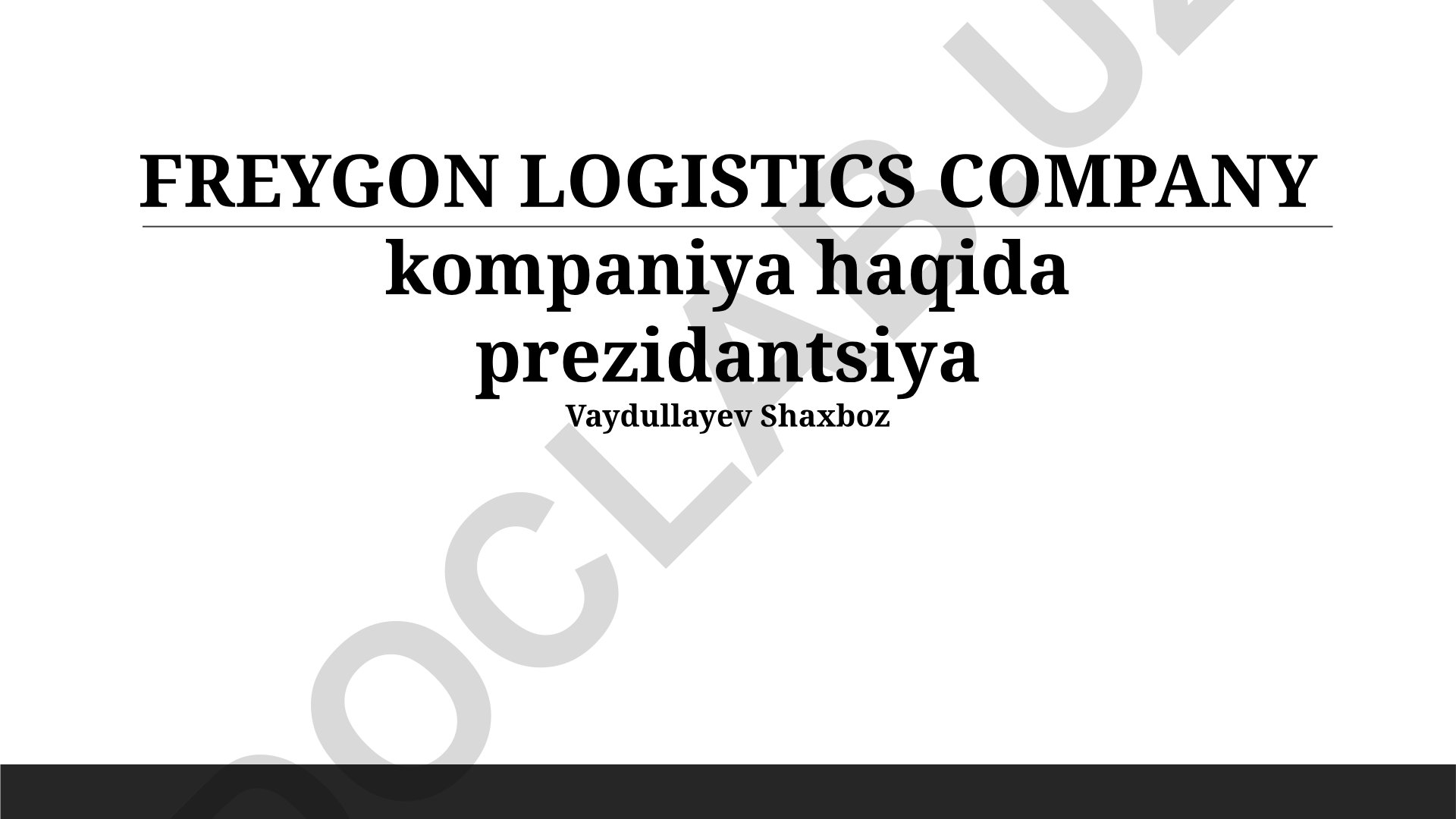 Freygon Logistika Kompaniyasining kelajak rejalari va xavfsizlik choralari