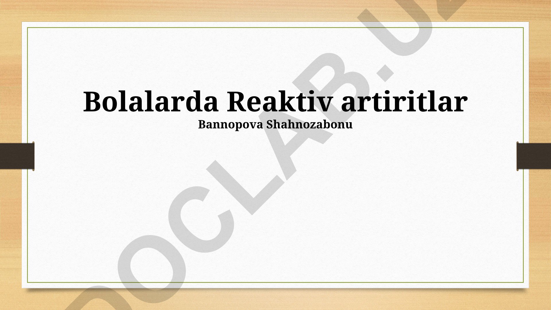 Bolalarda reaktiv artiritlar
