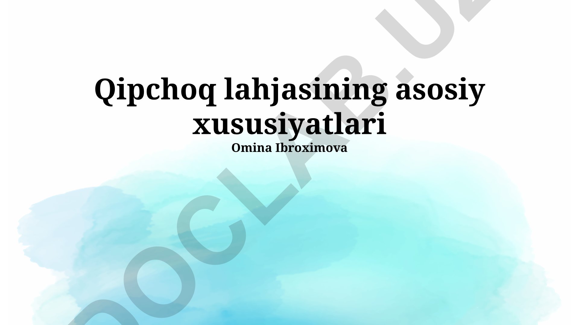 Qipchoq lahjasining asosiy xususiyatlari
