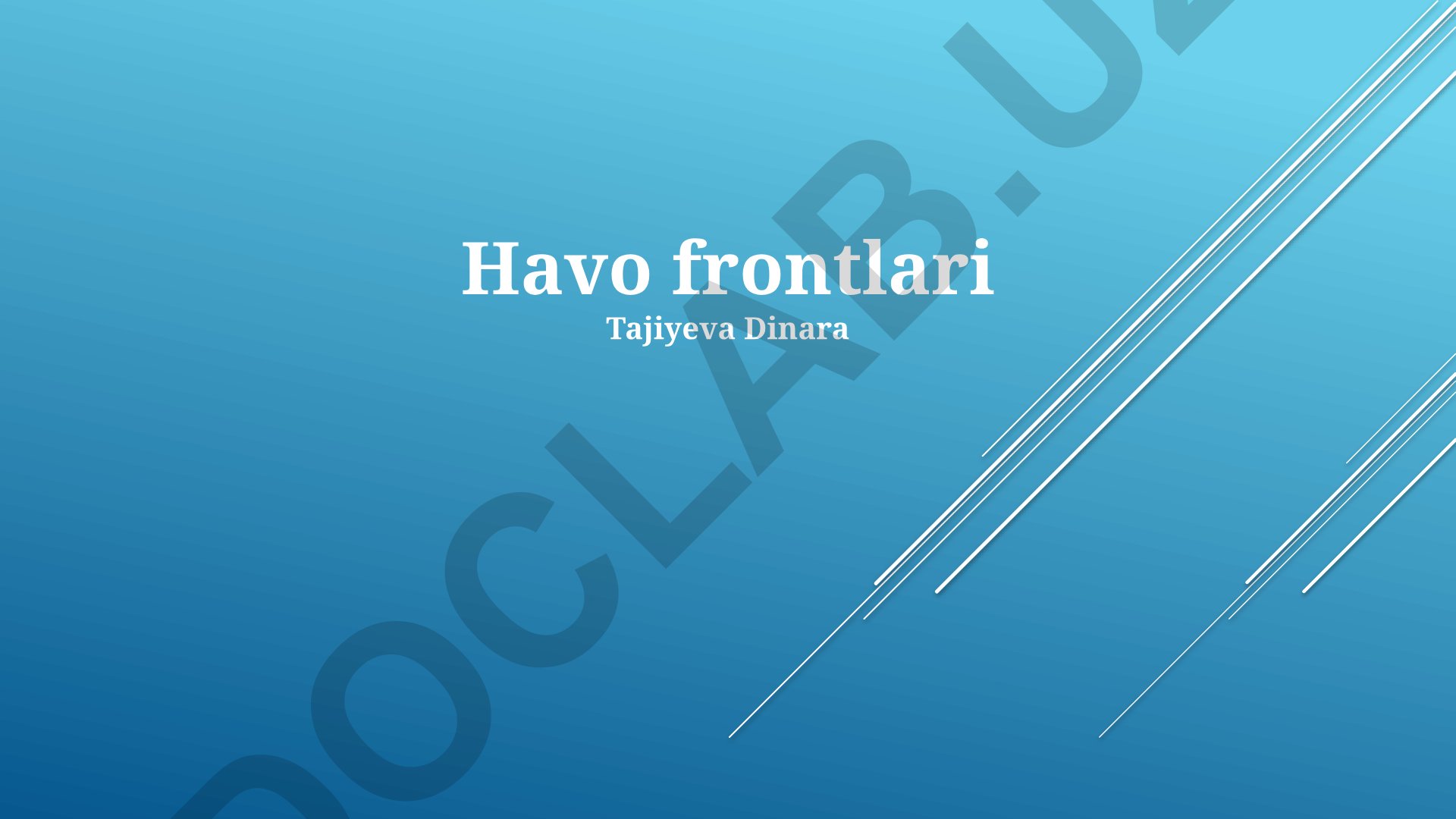 Havo frontlari va sovuq frontlarning ob-havo ta'sirlari