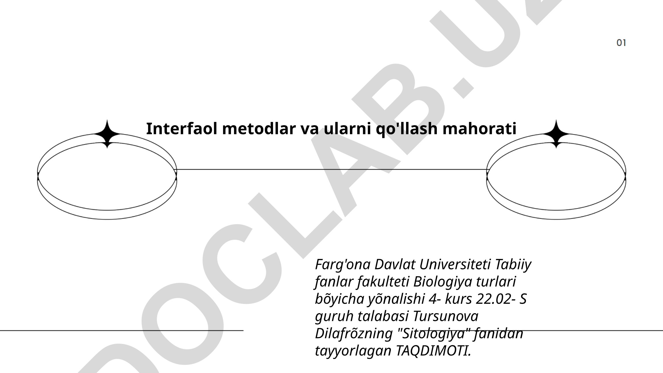 Interfaol metodlar va ularni qo'llash mahorati