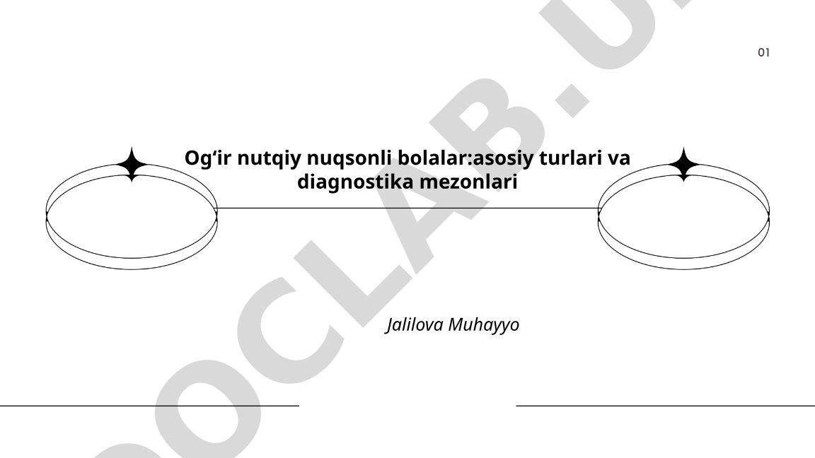Ogʻir nutqiy nuqsonli bolalar: asosiy turlari va diagnostika mezonlari