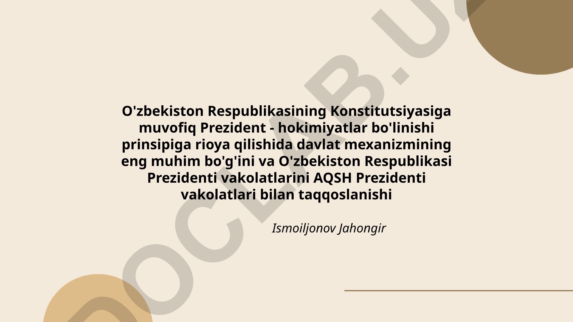 O'zbekiston va AQSH Prezidentlari vakolatlari taqqoslanishi