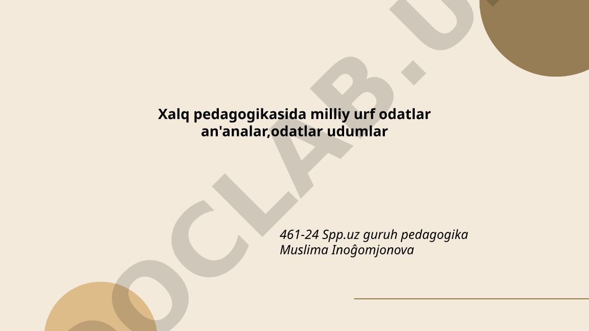 Xalq pedagogikasida milliy urf-odatlar va ularning tarbiyaviy ahamiyati