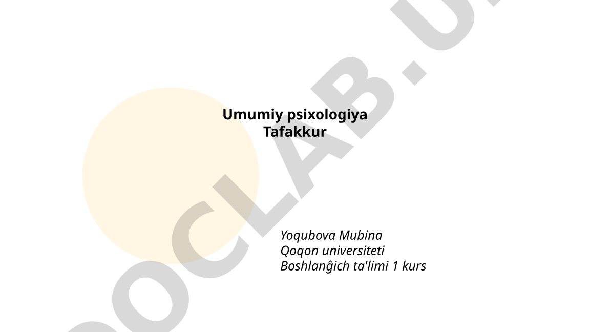 Umumiy psixologiya: Tafakkur