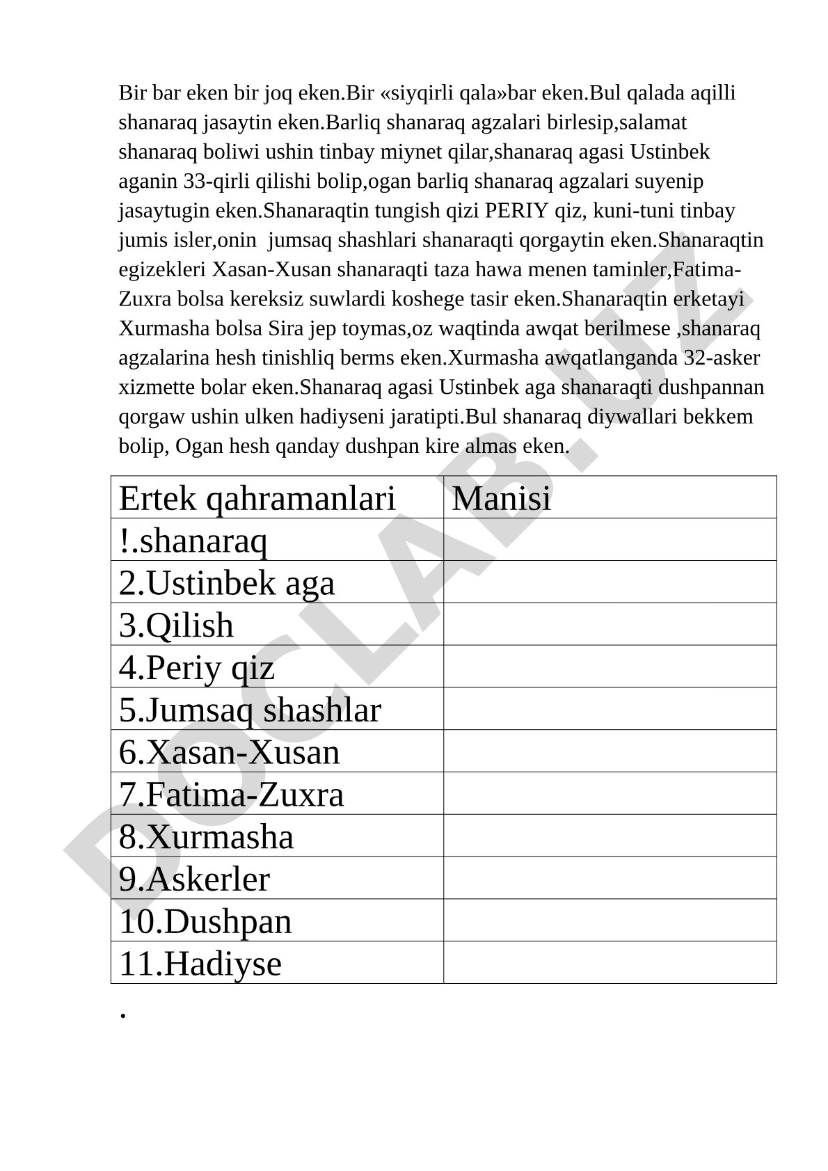 Siyqirli qala ertegisi arqalı adam organizmi