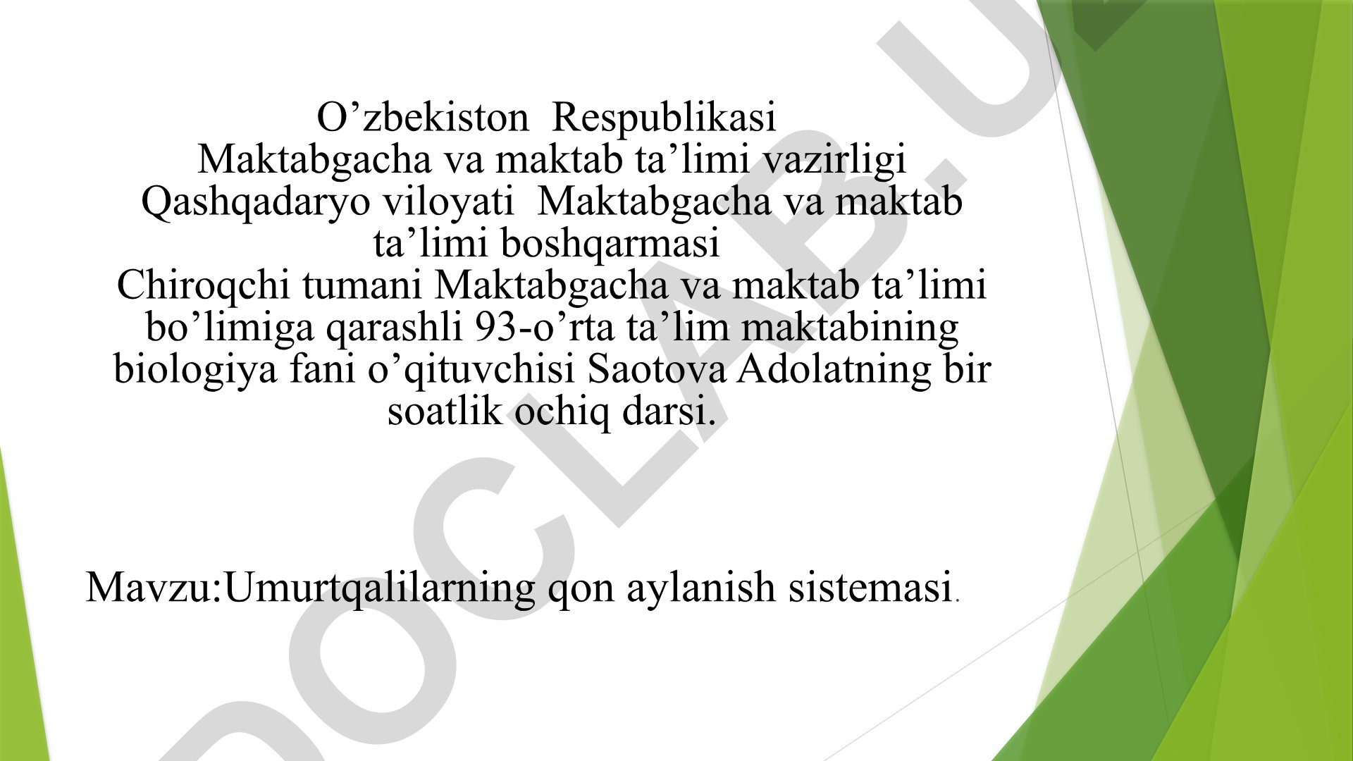 Umurtqalilarning qon aylanish sistemasi