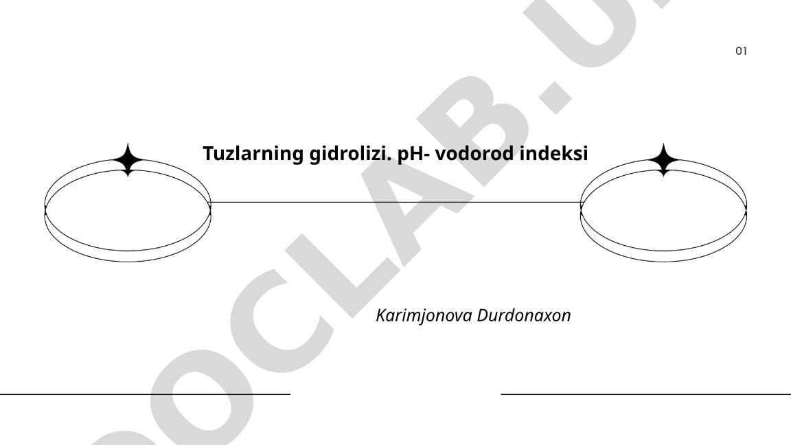 Tuzlarning gidrolizi va pH-vodorod indeksi