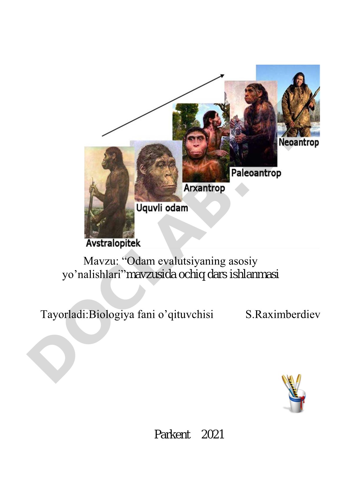 Odam evalutsiyaning asosiy yo'nalishlari