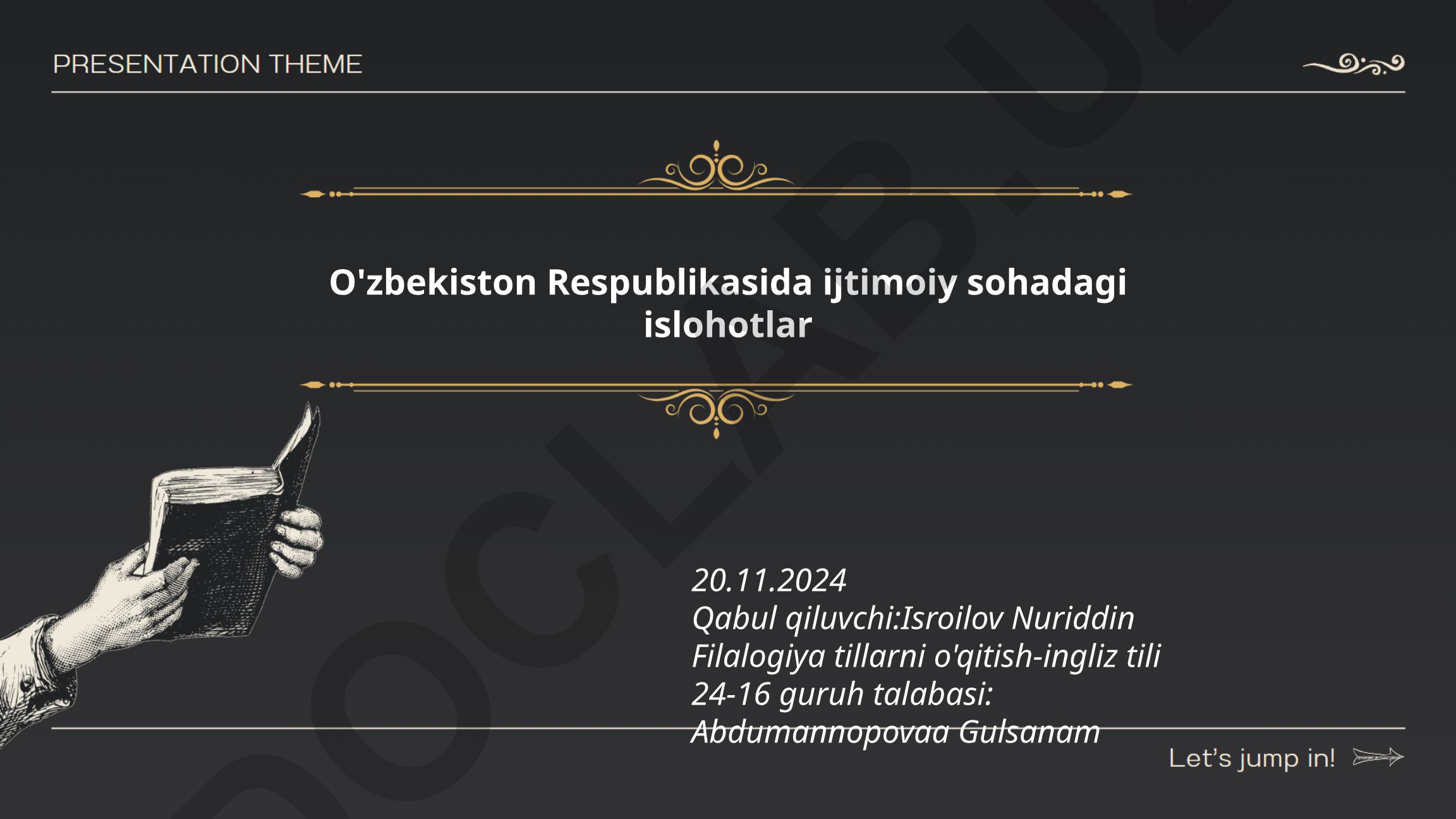 O'zbekiston Respublikasida ijtimoiy sohadagi islohotlar