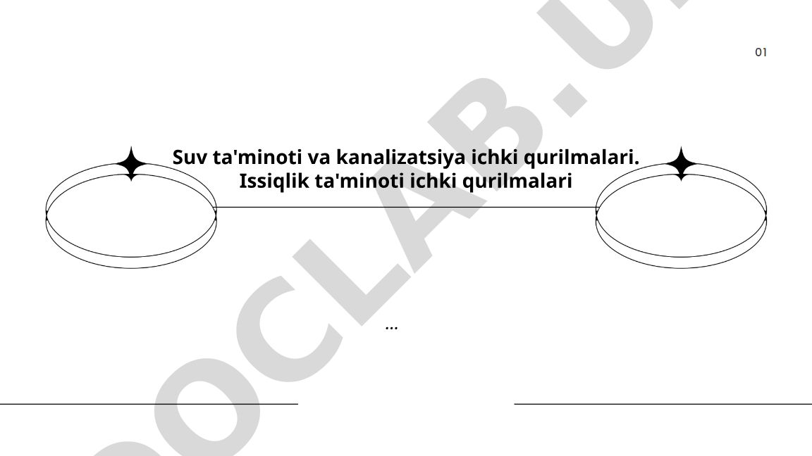 Ichki suv ta'minoti va kanalizatsiya tarmoqlarining loyihalashtirilishi