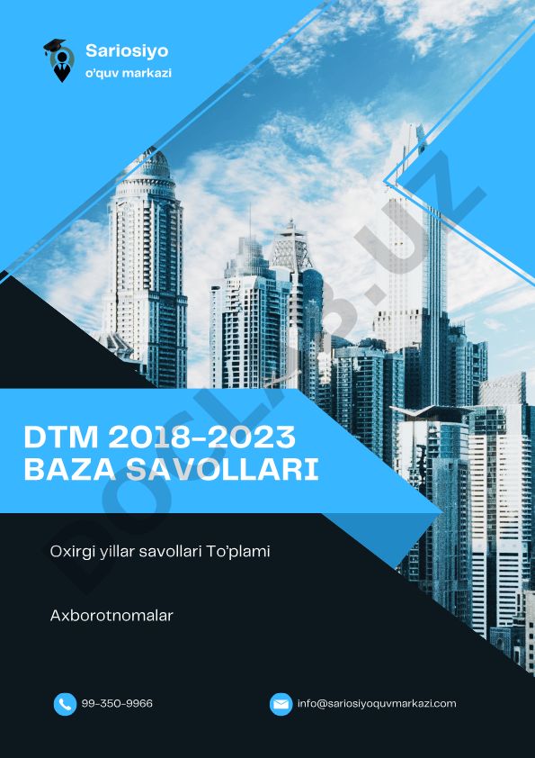 DTM 2018-2023 matematika savollari to'plami