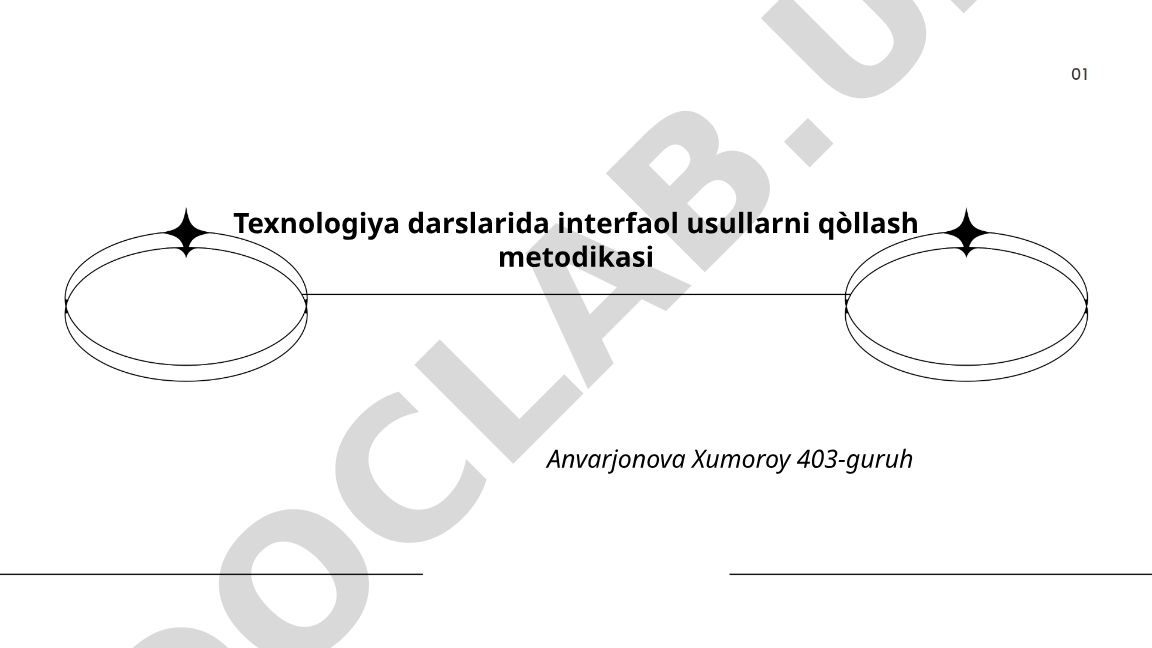 Texnologiya darslarida interfaol usullarni qo'llash metodikasi