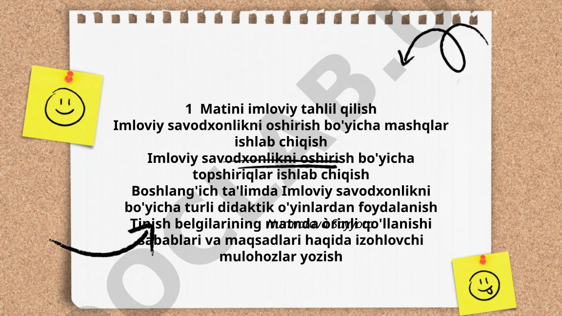 Matnni imloviy tahlil qilish va imloviy savodxonlikni oshirish