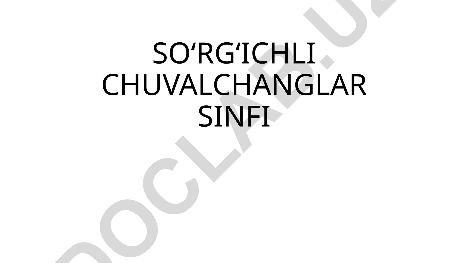 So'rg'ichli chuvalchanglar sinfi va jigar qurti
