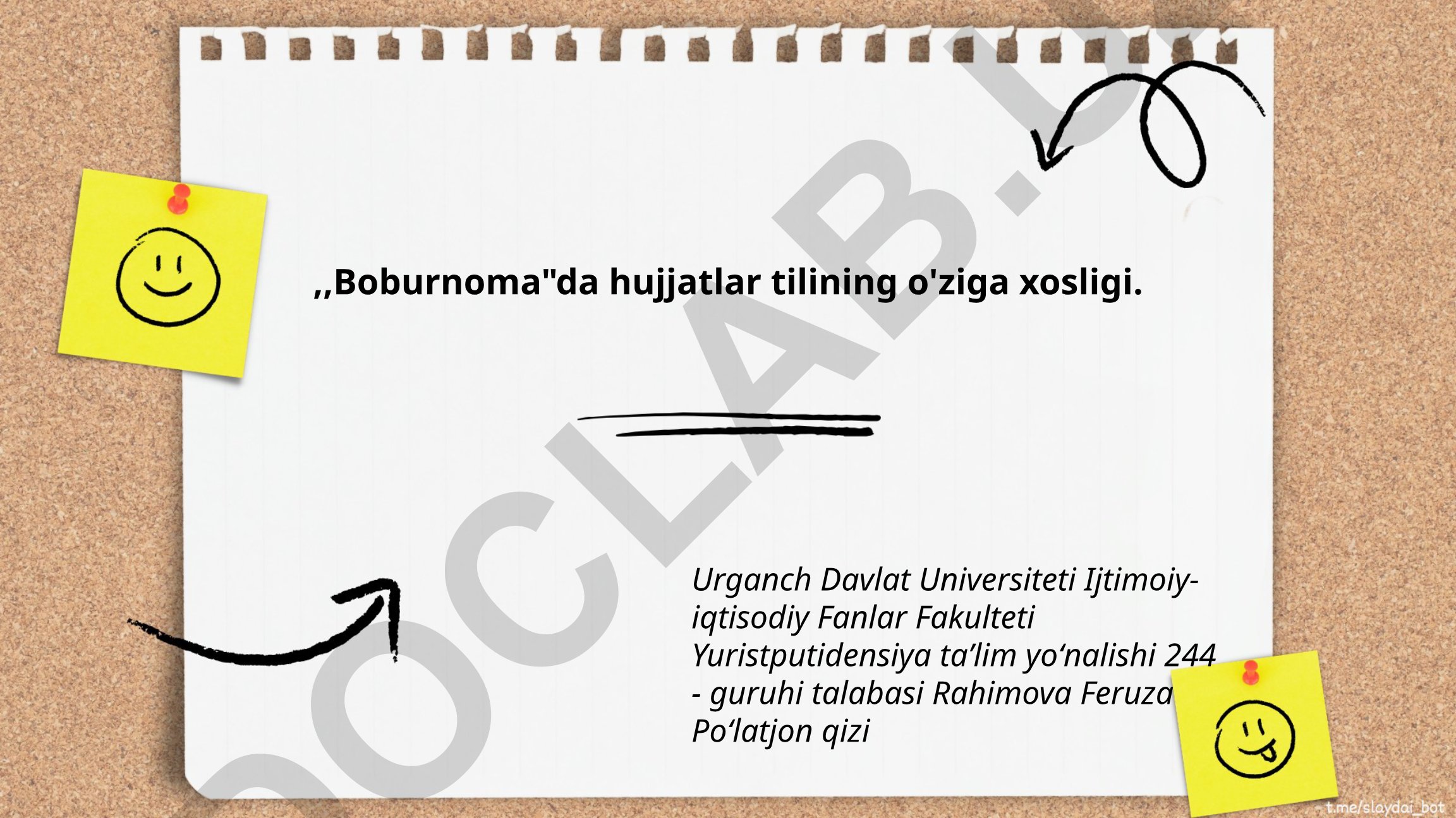 Boburnoma tilining o'ziga xos xususiyatlari va leksikasi