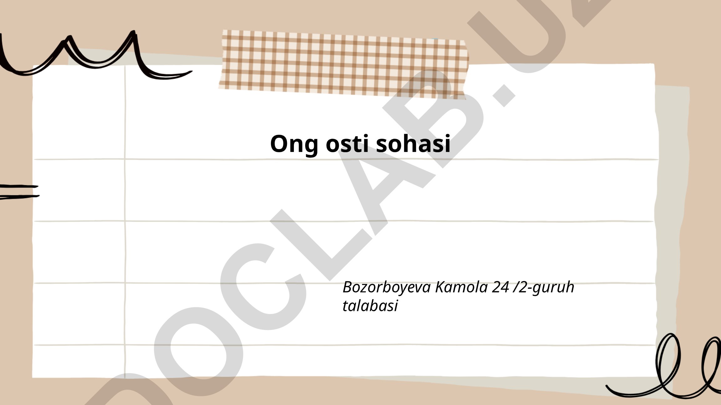 O'ng o'sti sohasida tadqiqot usullari va jarayonlari