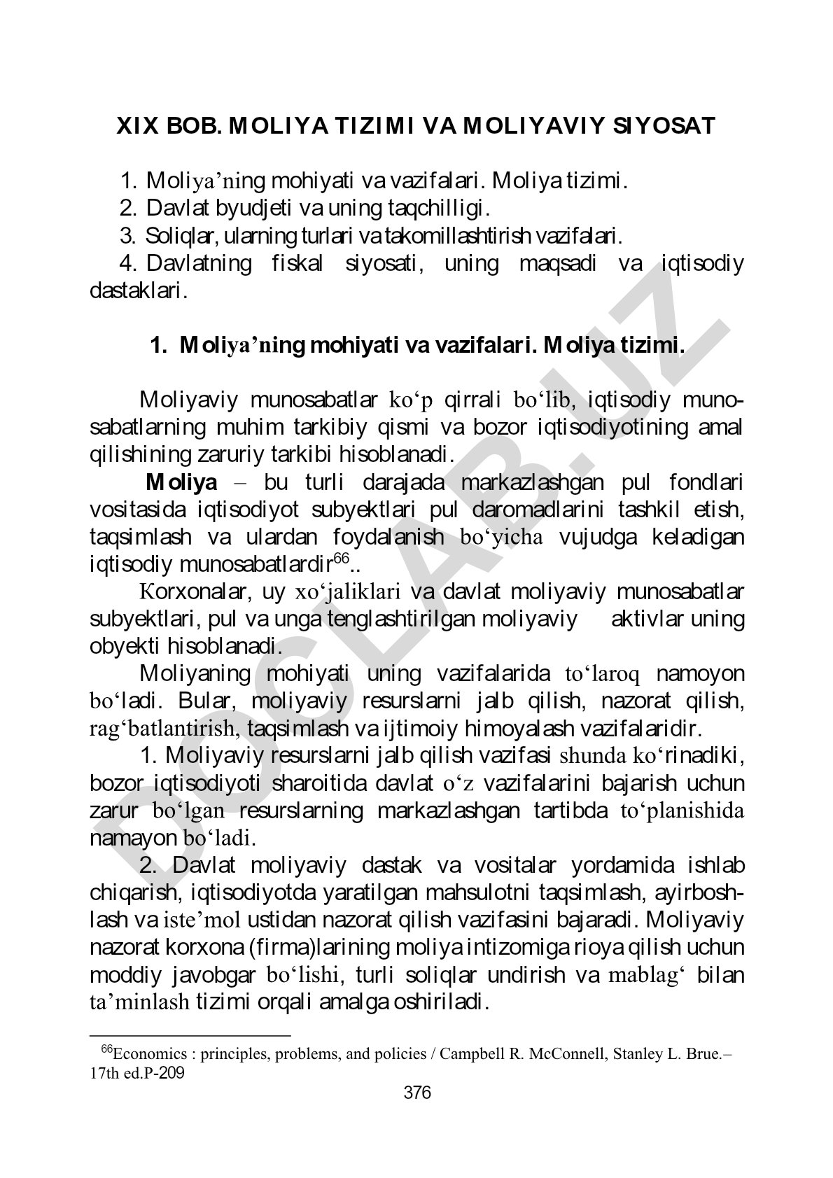 Moliya tizimi va moliyaviy siyosat