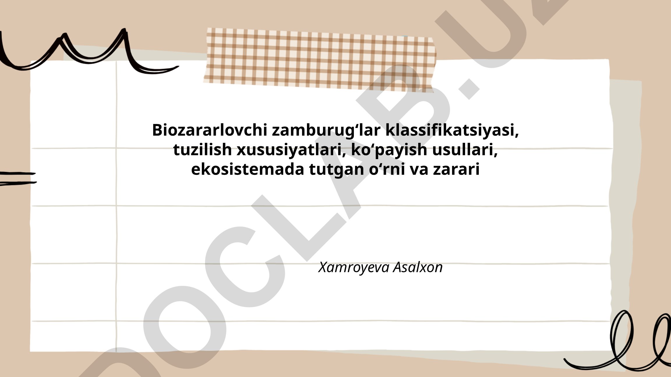 Biozararlovchi zamburugʻlar klassifikatsiyasi, tuzilish xususiyatlari, koʻpayish usullari, ekosistemada tutgan oʻrni va zarari