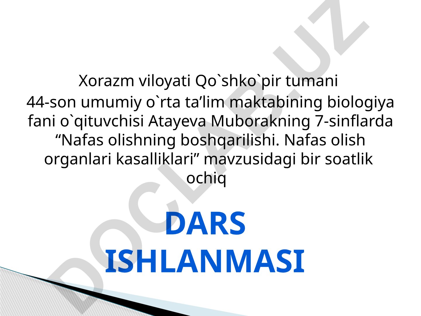 Nafas olishning boshqarilishi va nafas olish organlari kasalliklari