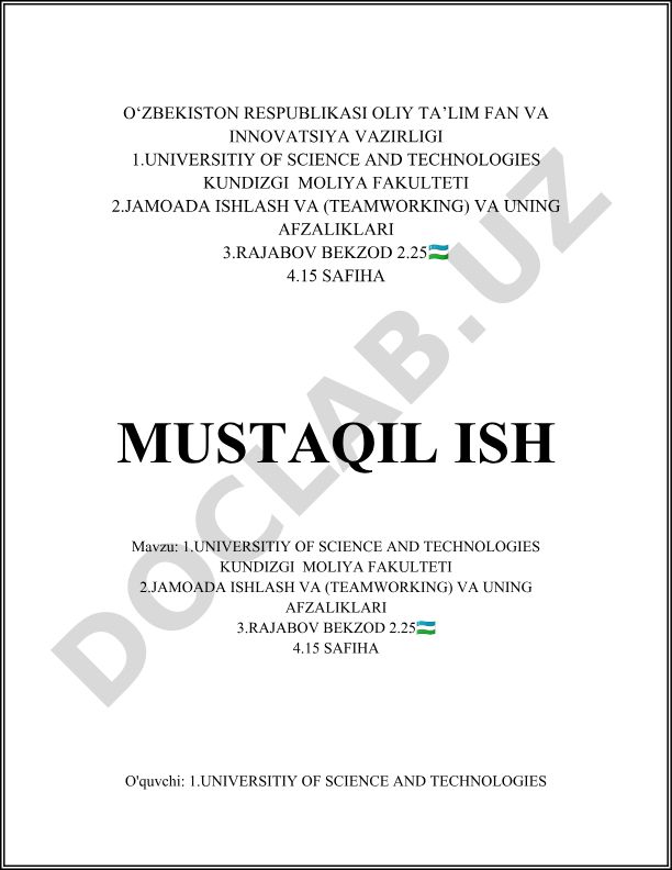 Jamoada ishlash va uning afzalliklari