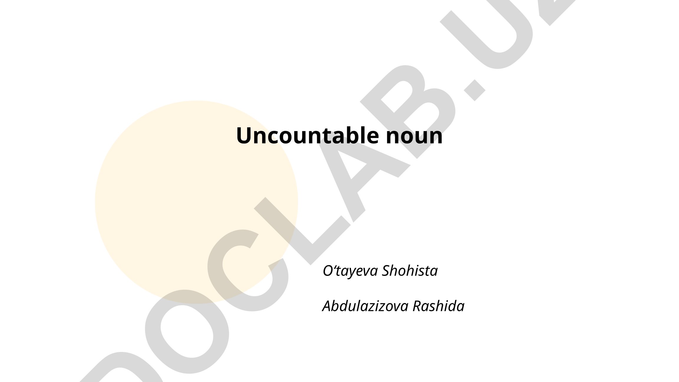 Uncountable Nouns in English Grammar