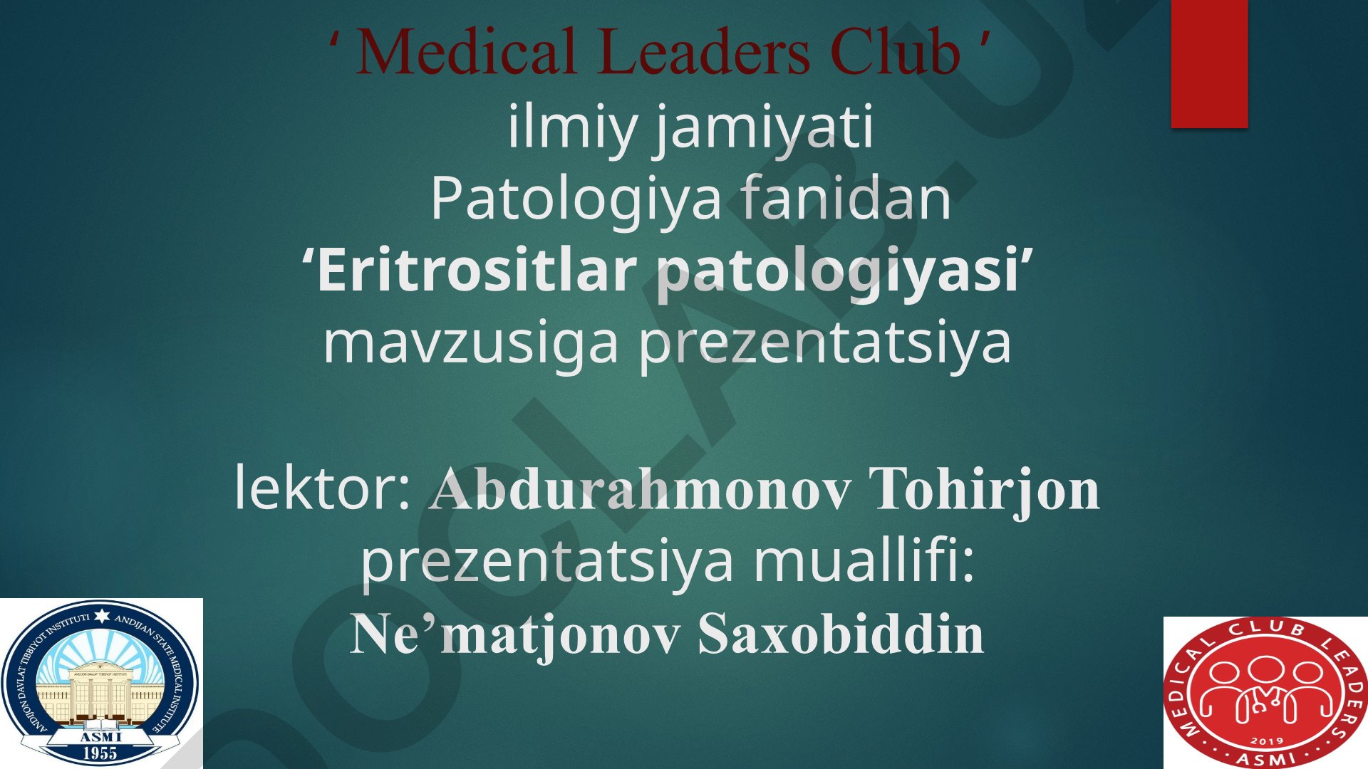 Eritrositlar patologiyasi