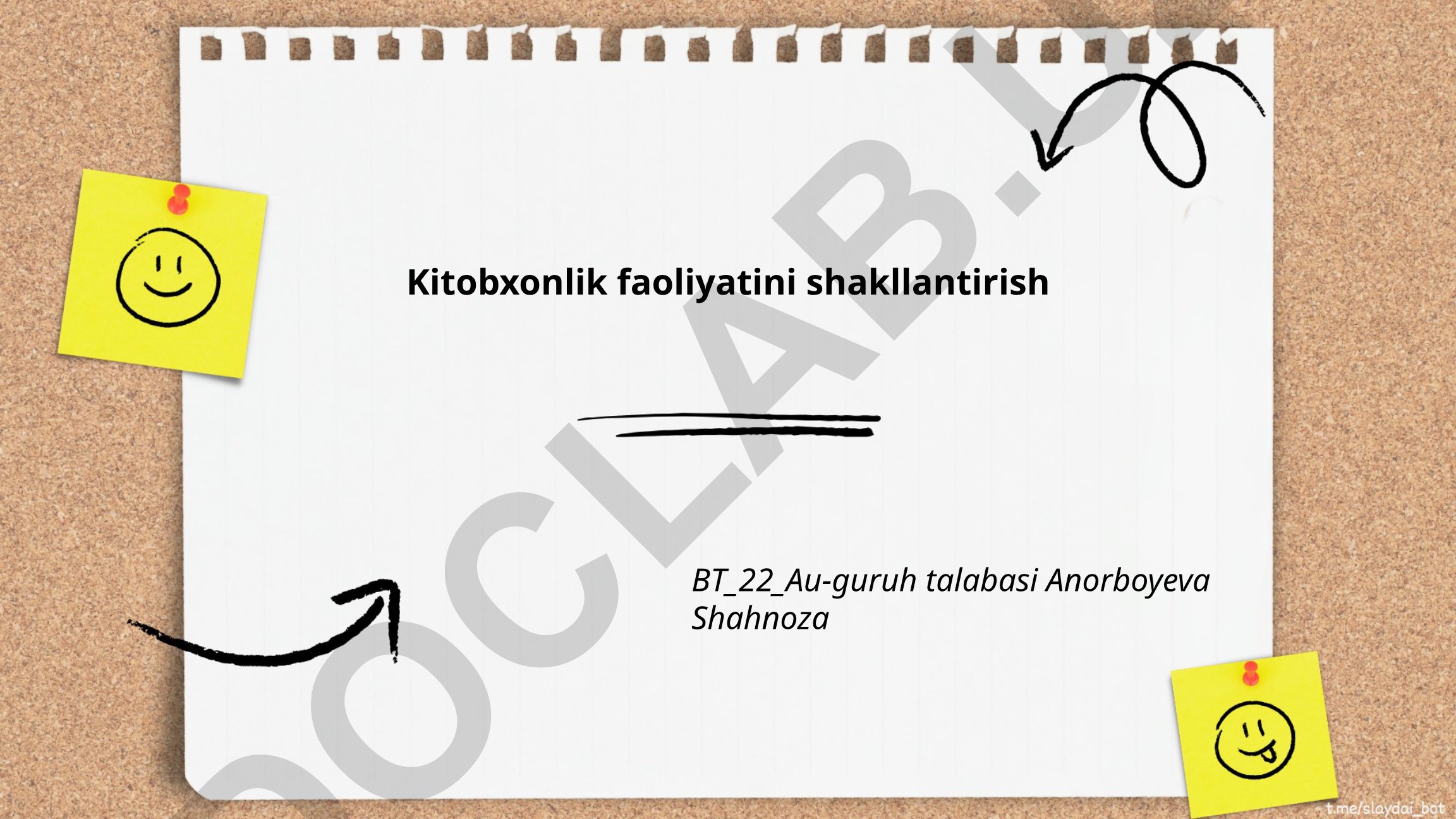 Kitobxonlik faoliyatini shakllantirish
