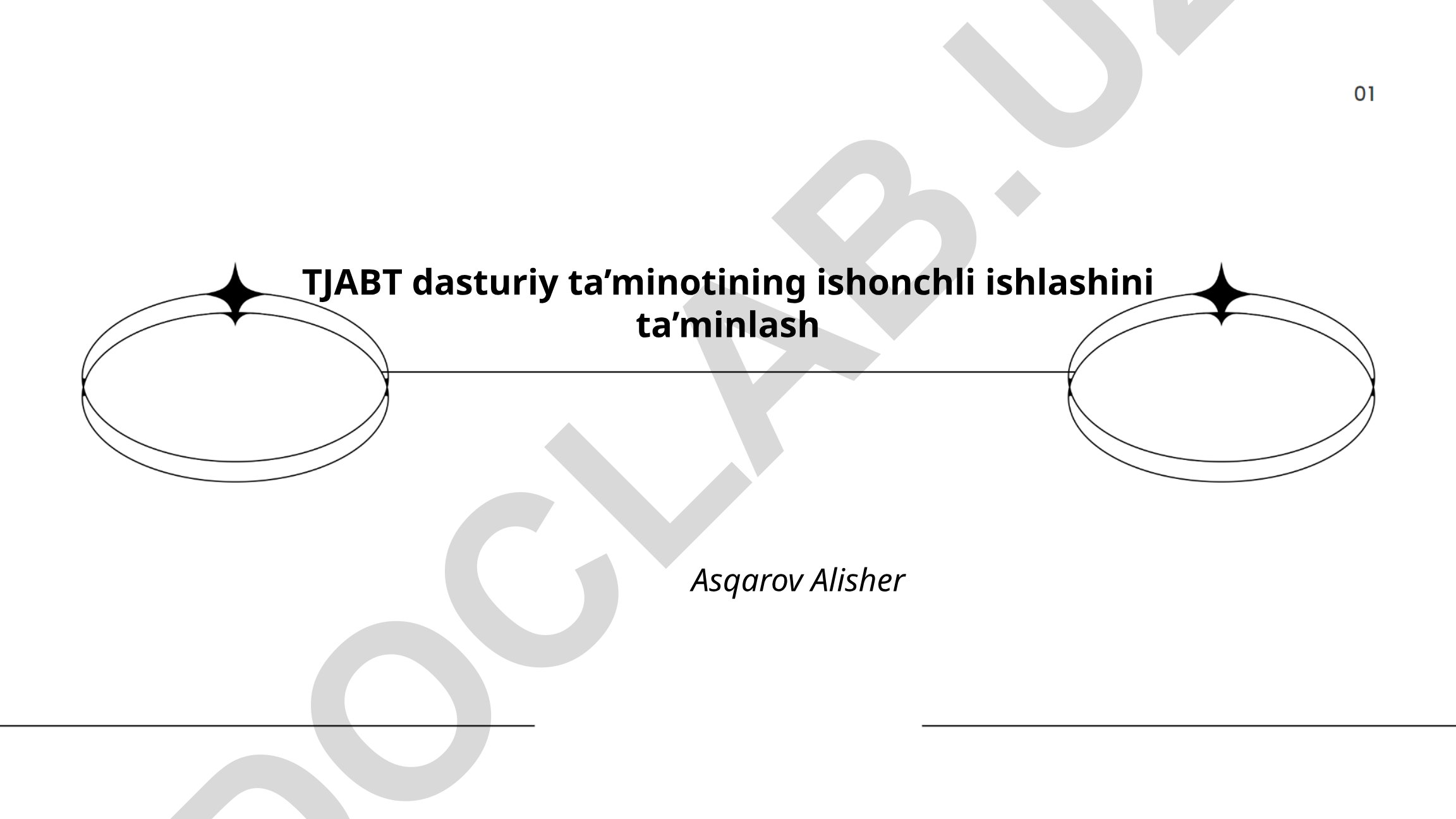 TJABT dasturiy ta'minotining ishonchli ishlashini ta'minlash
