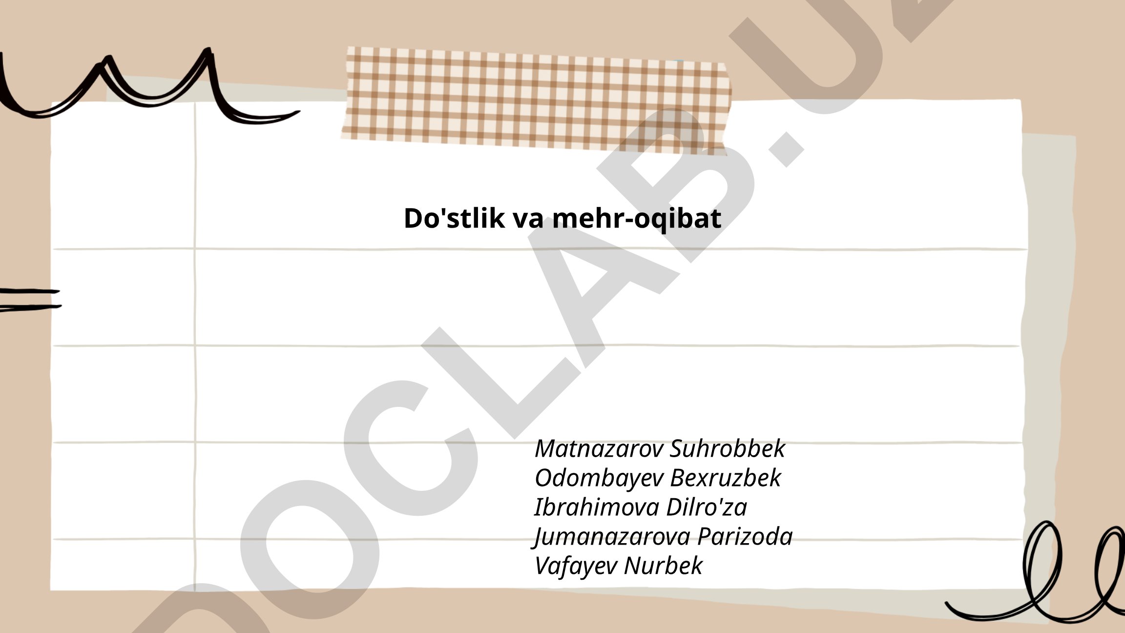 Do'stlik va mehr-oqibat tushunchalari va ularning o'zaro bog'liqligi