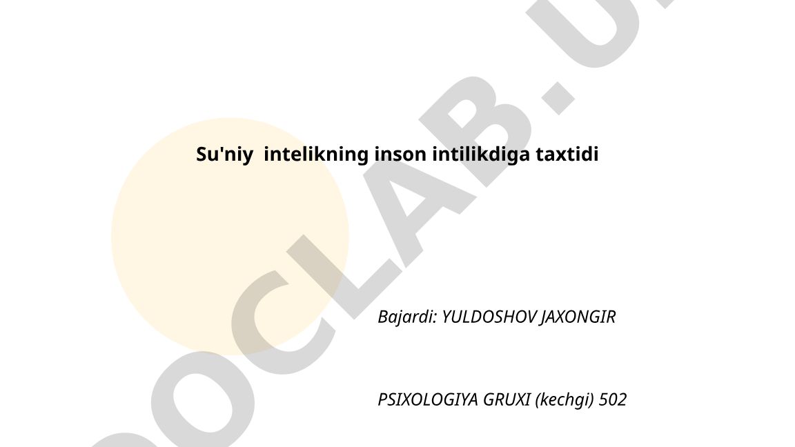 Sun'iy intellektning inson intellektiga tahdidi