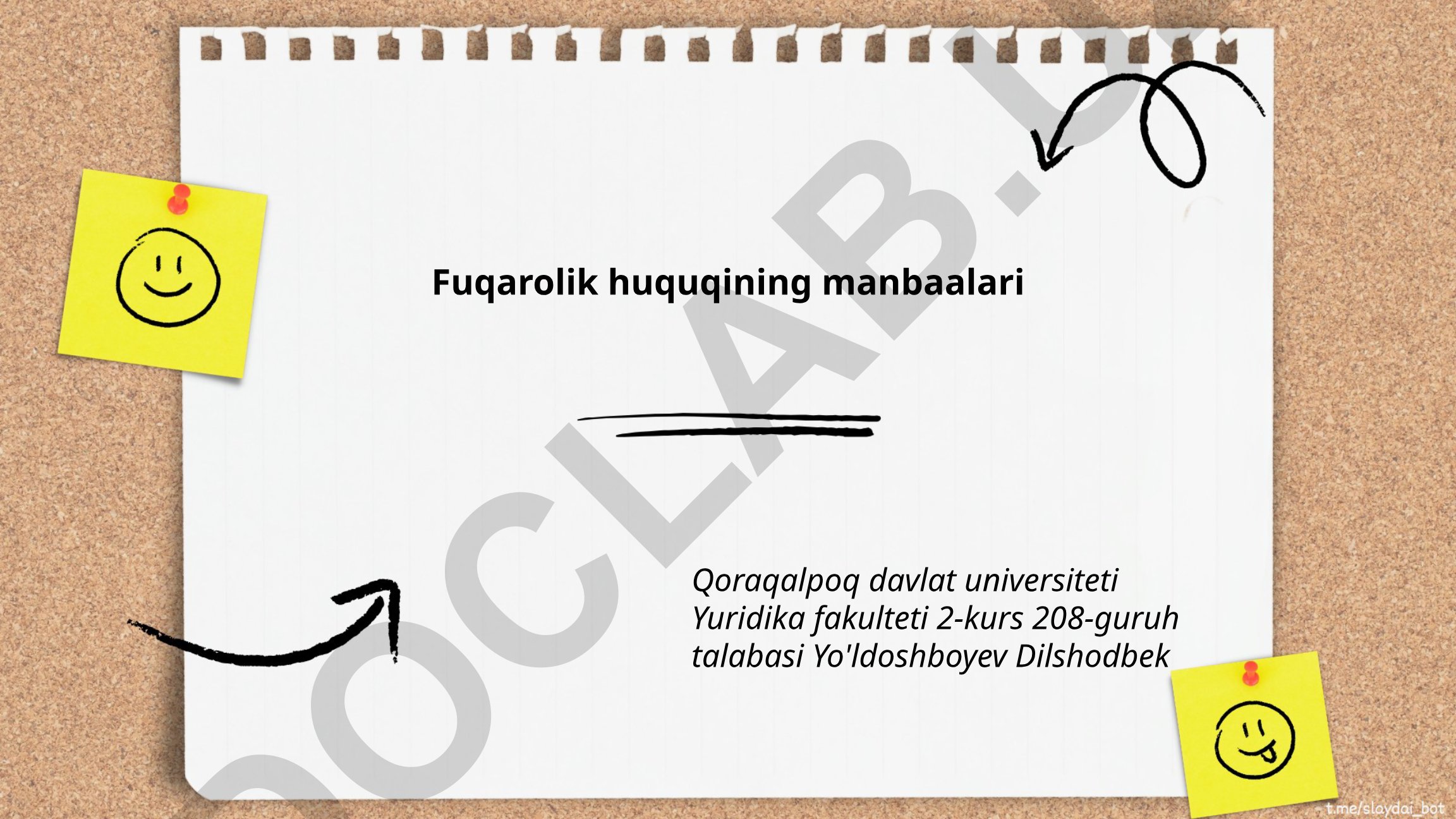 Fuqarolik huquqining manbaalari
