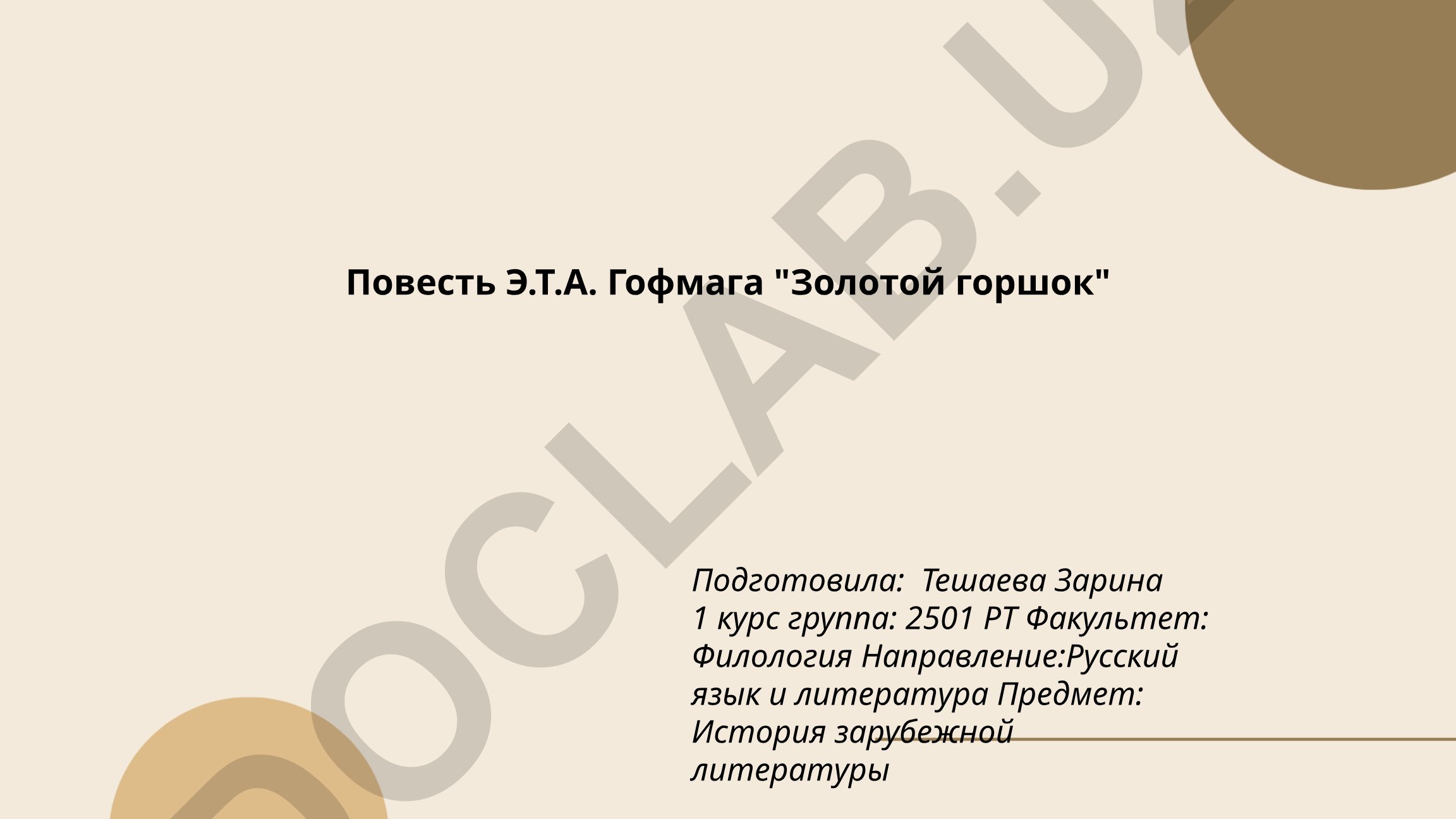 Повесть Э.Т.А. Гофмана «Золотой горшок»: сюжет, образы и анализ