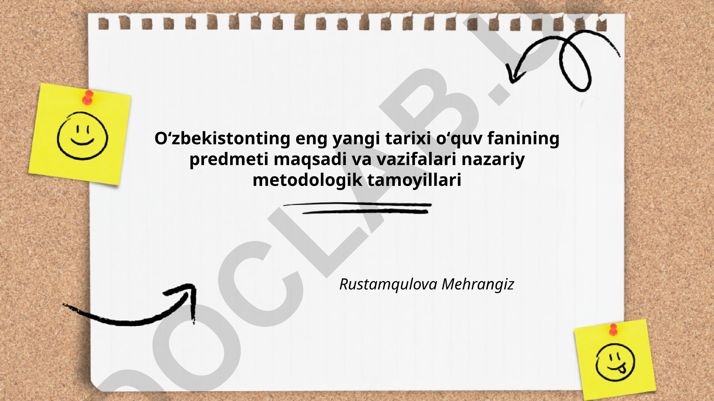 Oʻzbekistonning eng yangi tarixi oʻquv fanining predmeti, maqsadi va vazifalari