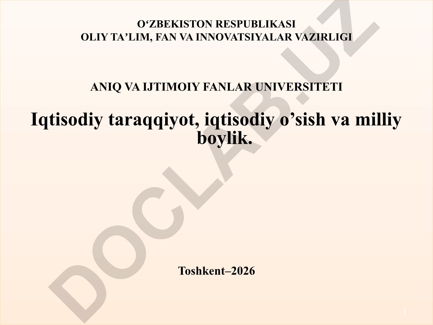 Iqtisodiy taraqqiyot, iqtisodiy o'sish va milliy boylik