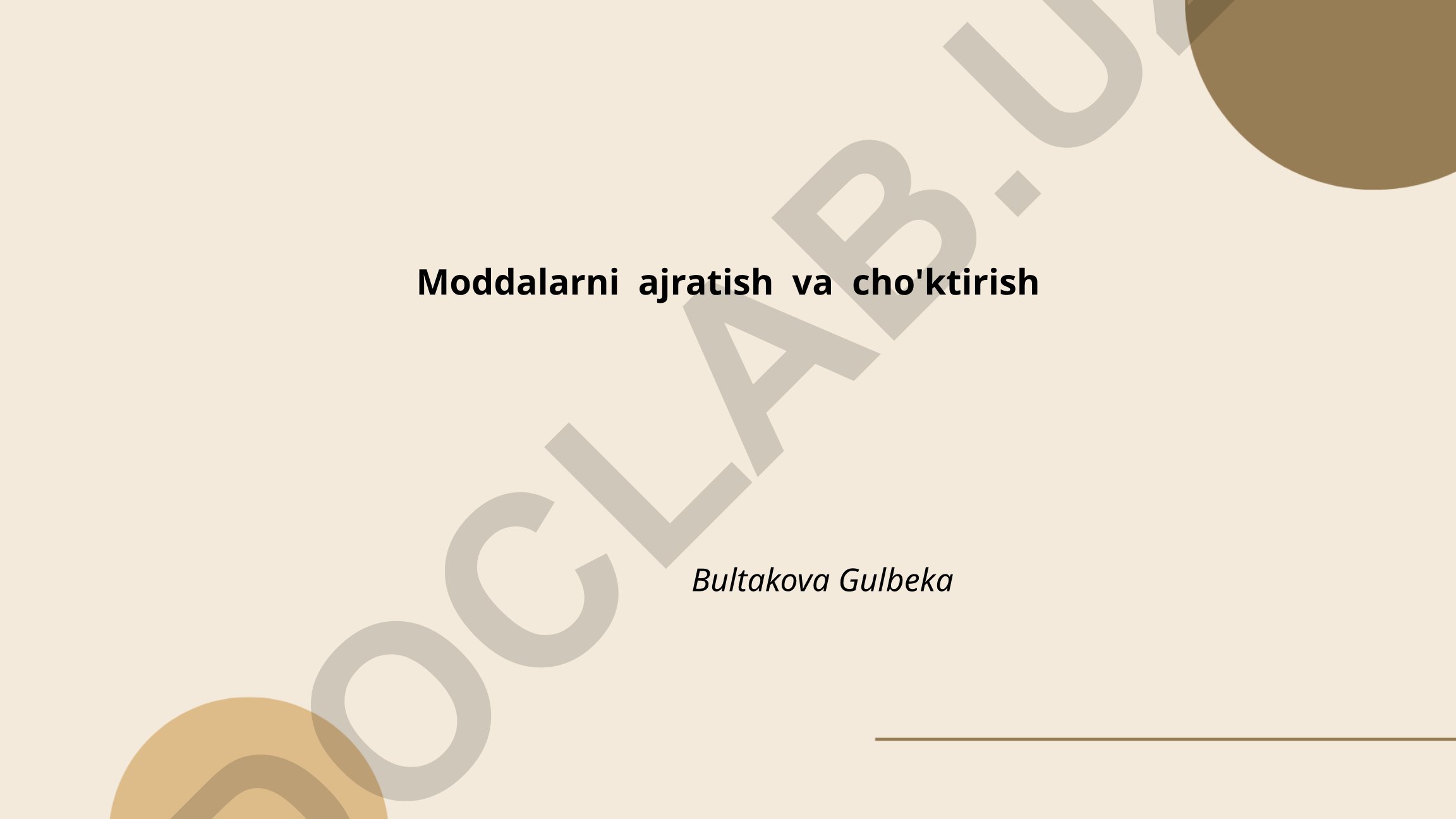 Moddalarni ajratish va cho'ktirish texnologiyalari