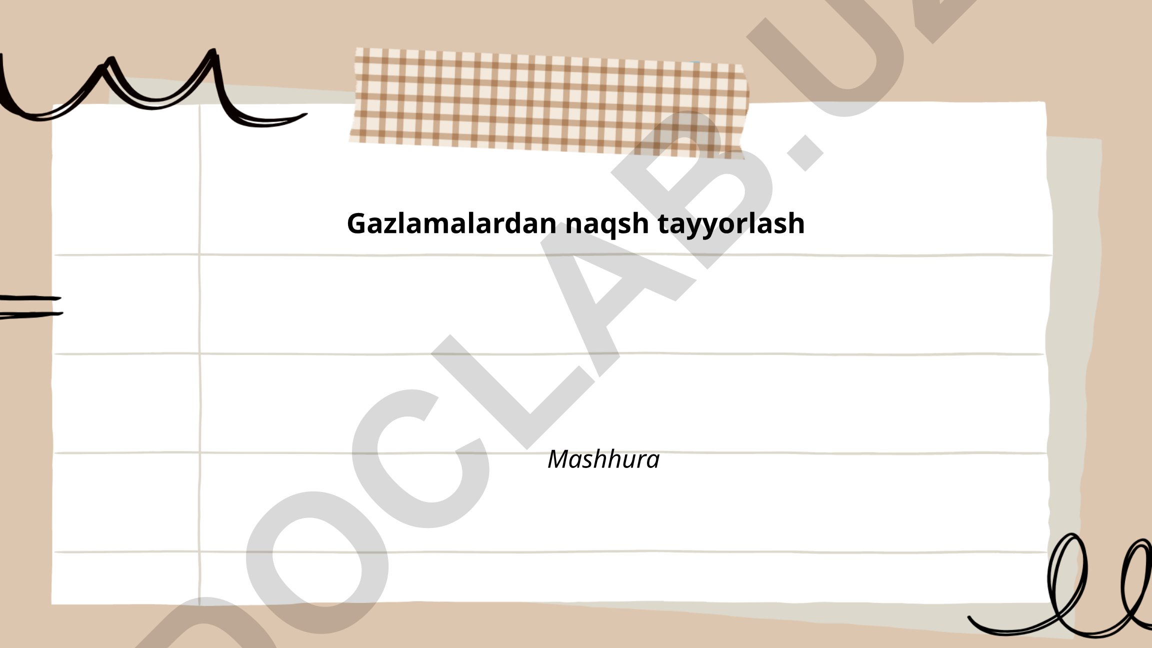 Gazlamalardan naqsh tayyorlash