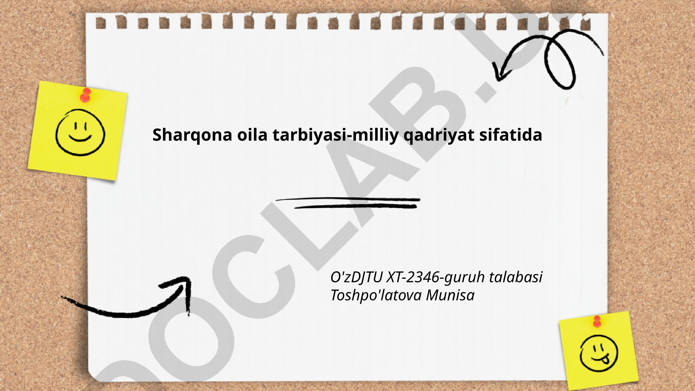 Sharqona oila tarbiyasi-milliy qadriyat sifatida