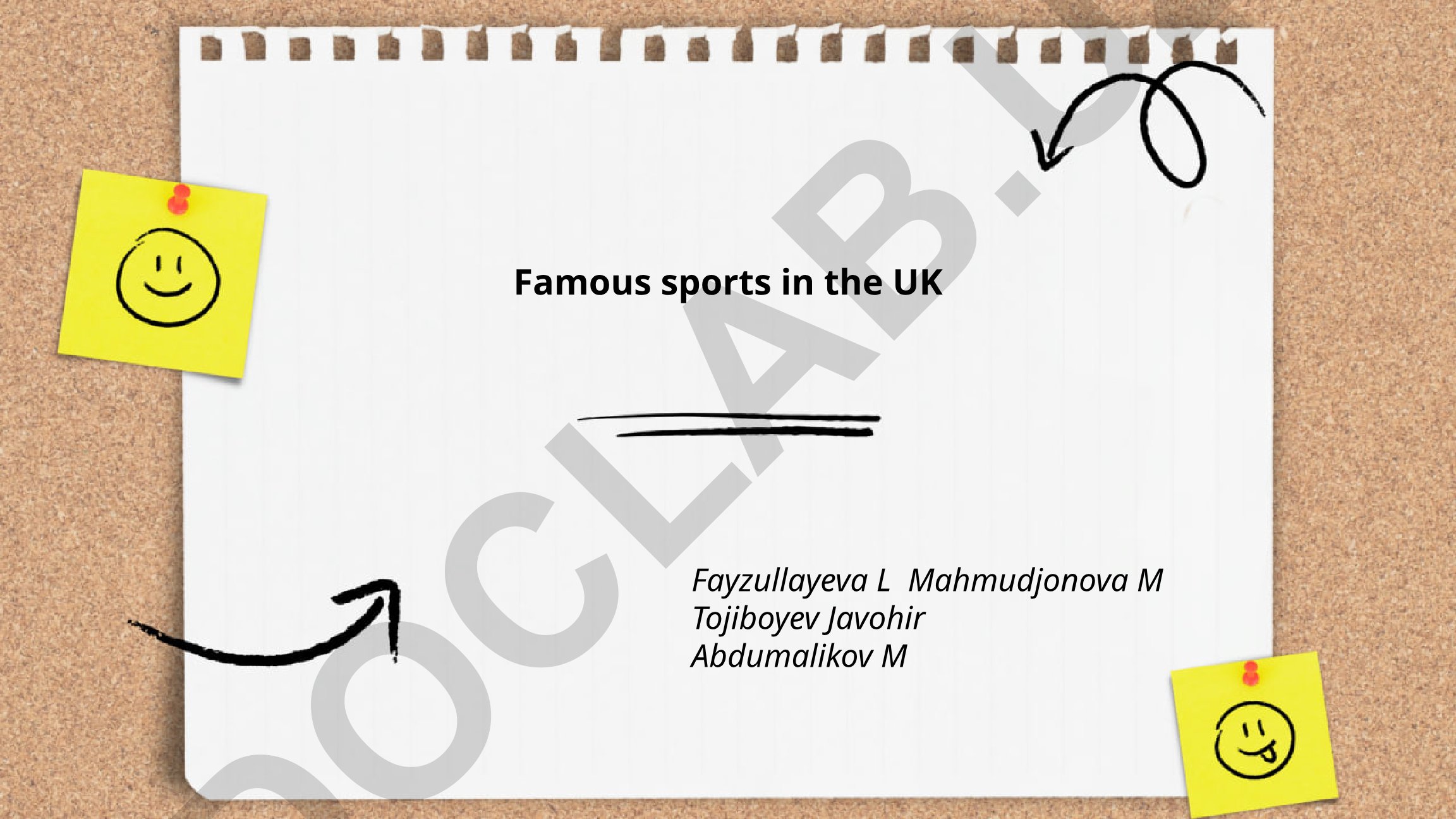 Famous sports in the UK
