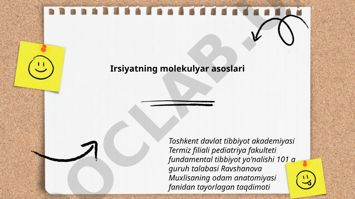 Irsiyatning molekulyar asoslari