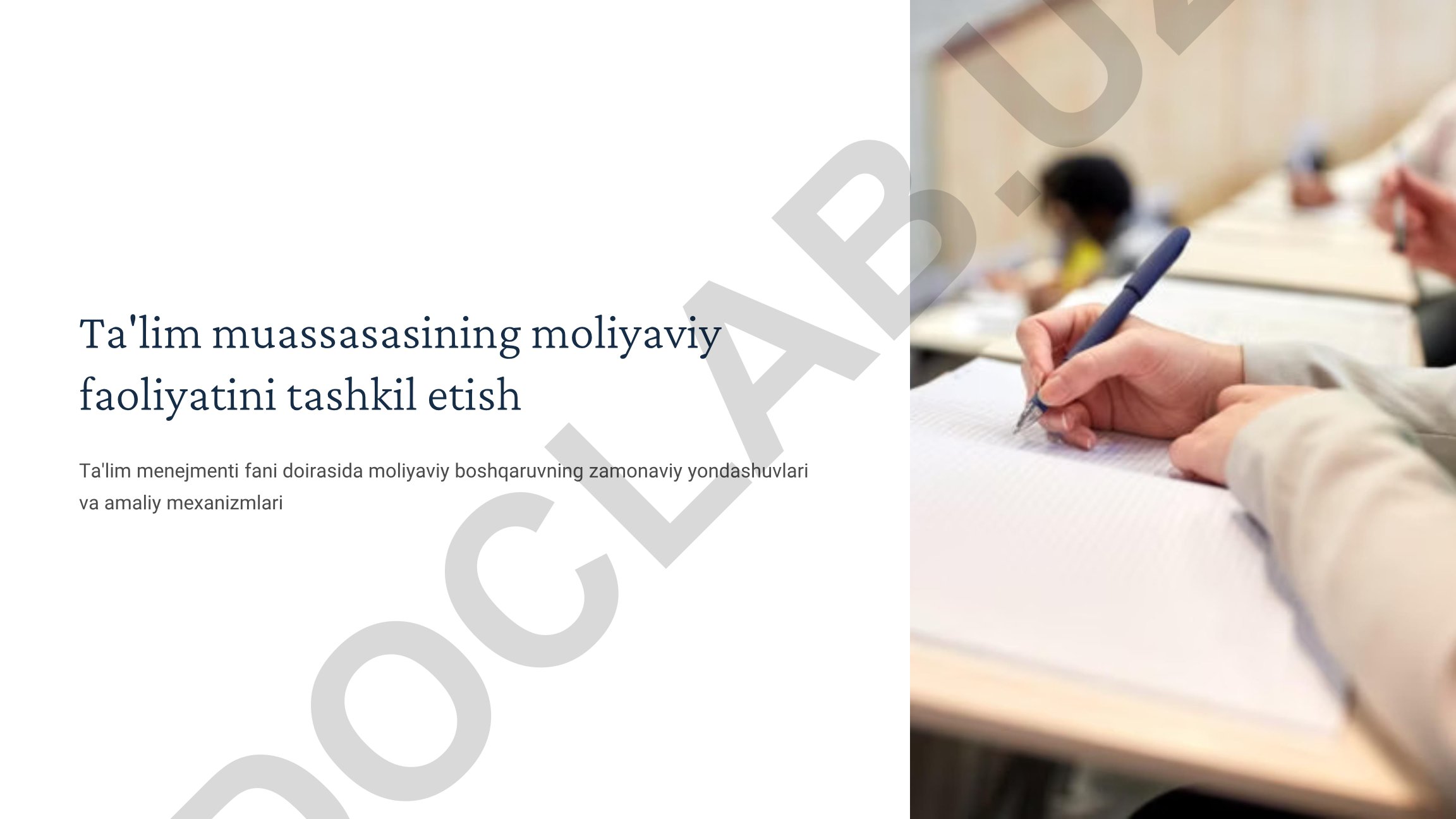 Ta'lim muassasasining moliyaviy faoliyatini tashkil etish