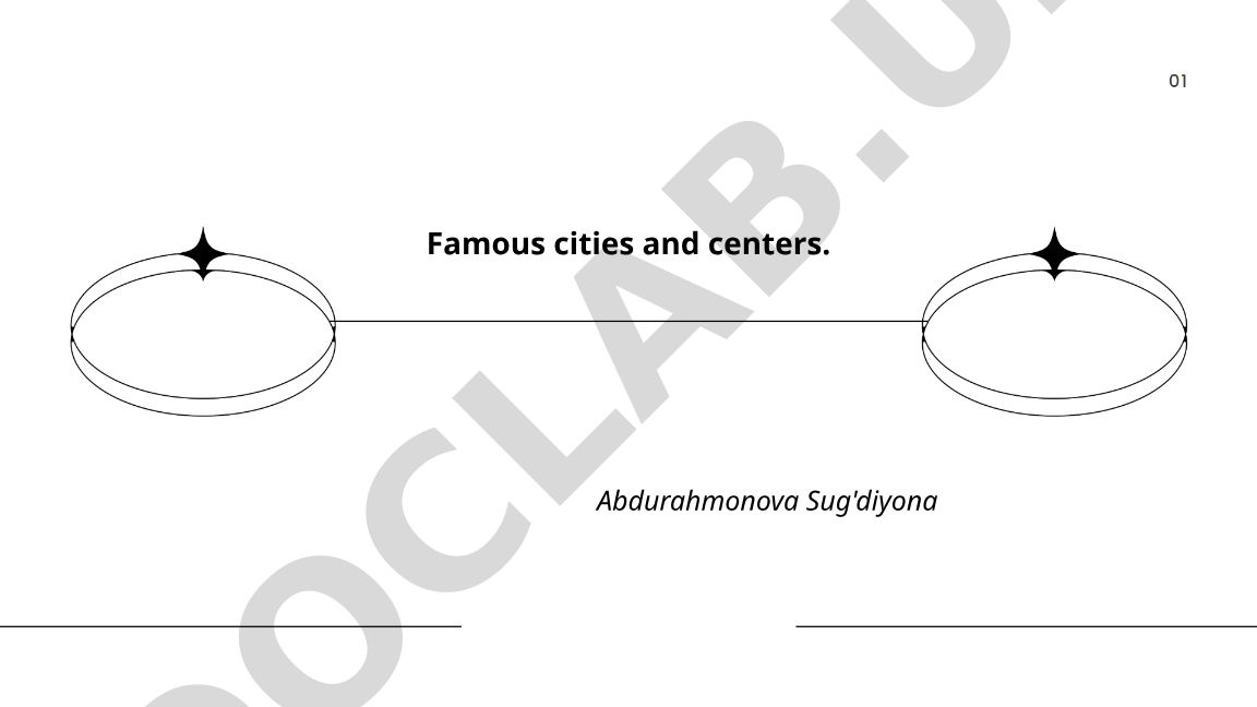 Famous cities and centers