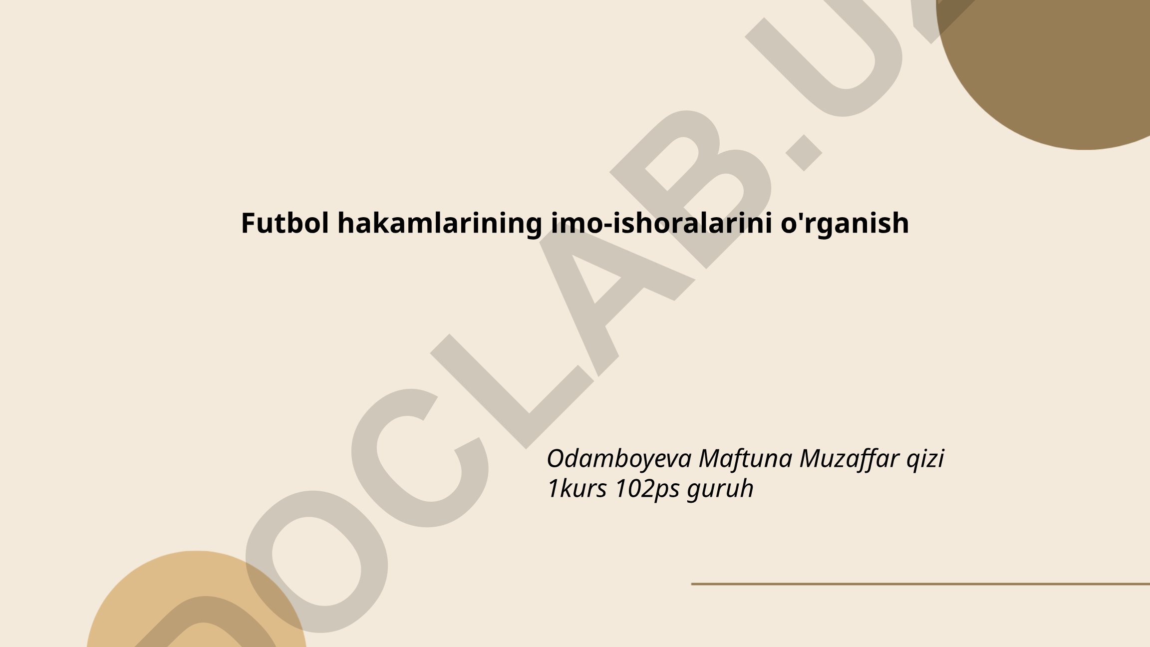 Futbol hakamlarining imo-ishoralarini o'rganish