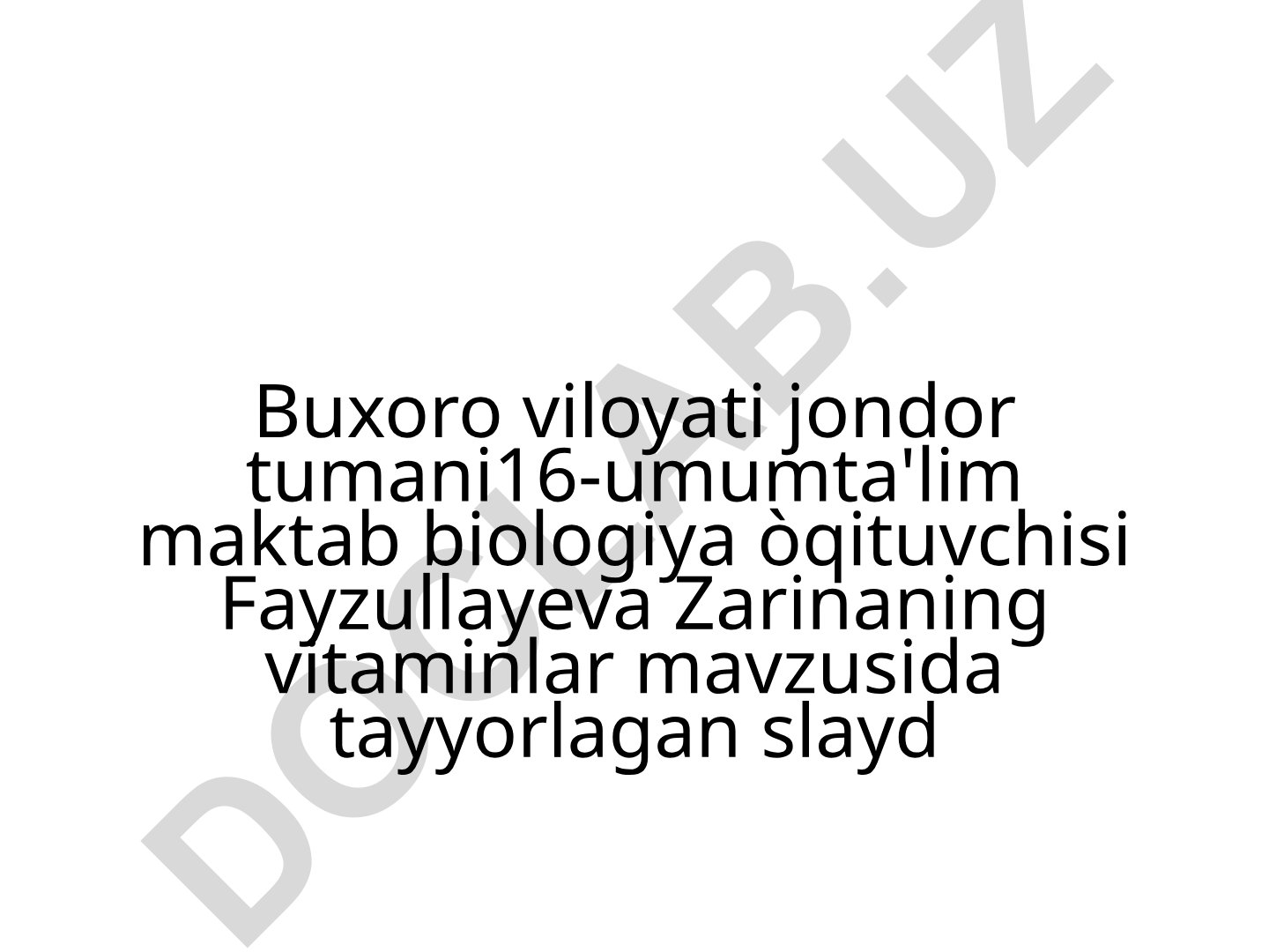 Vitaminlar va ularning turlari