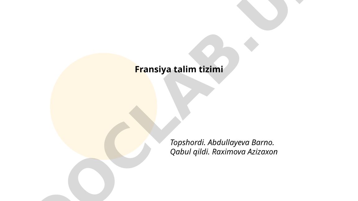 Fransiya ta'lim tizimi