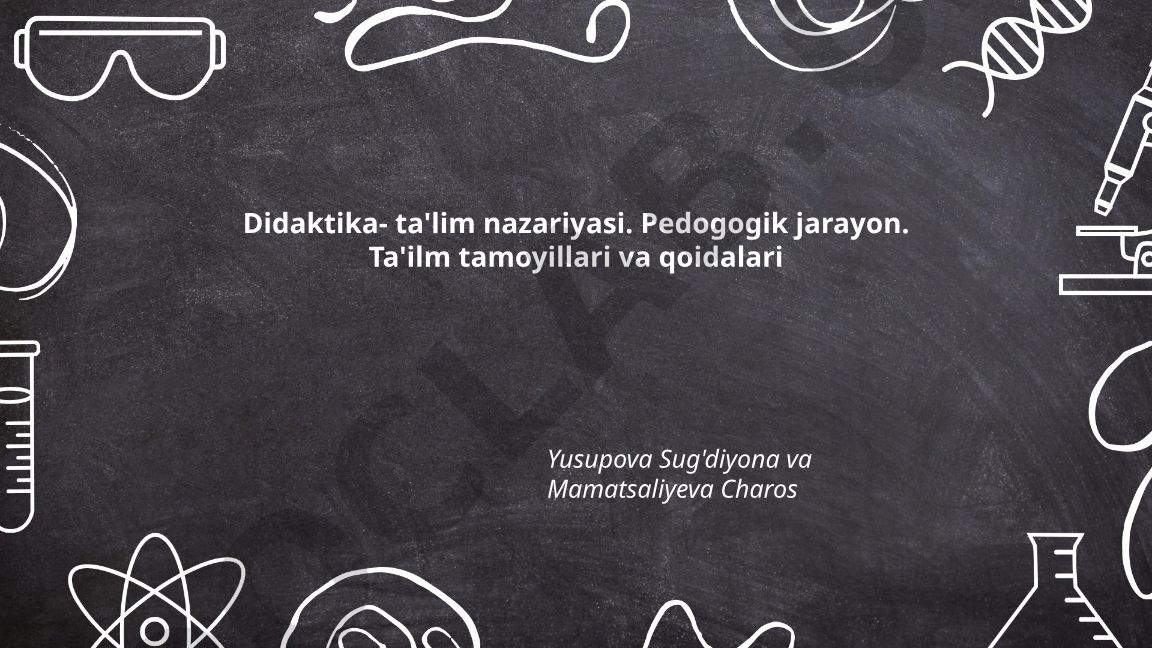 Didaktika - ta'lim nazariyasi, pedagogik jarayon va tamoyillar