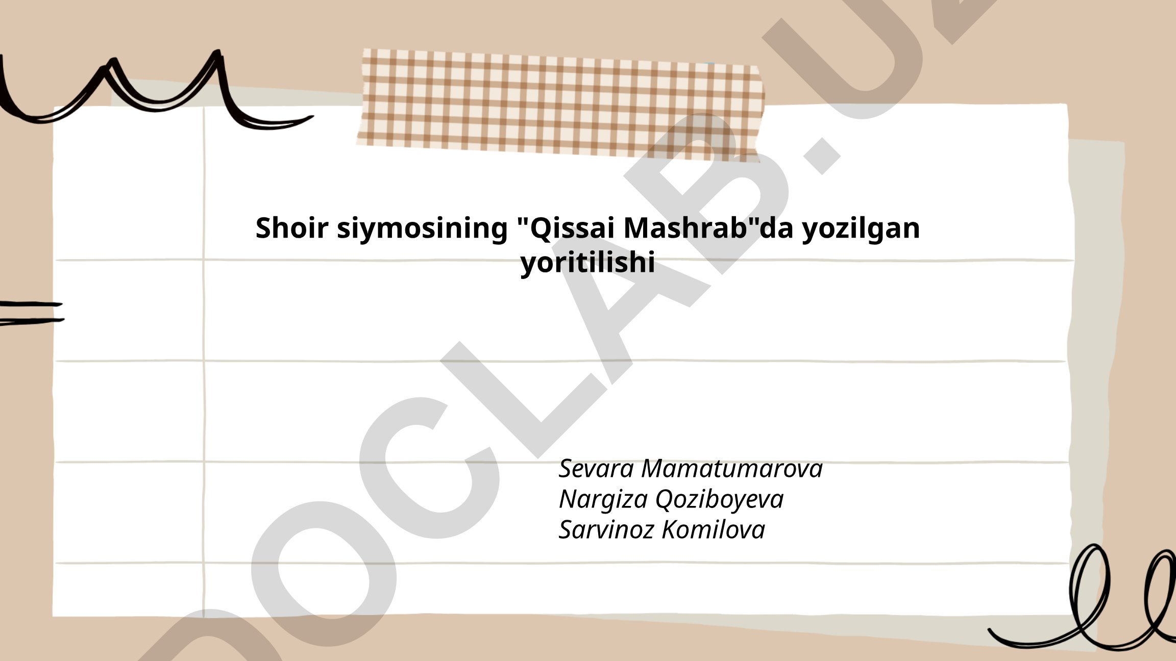 Shoir siymosining "Qissai Mashrab"da yozilgan yoritilishi