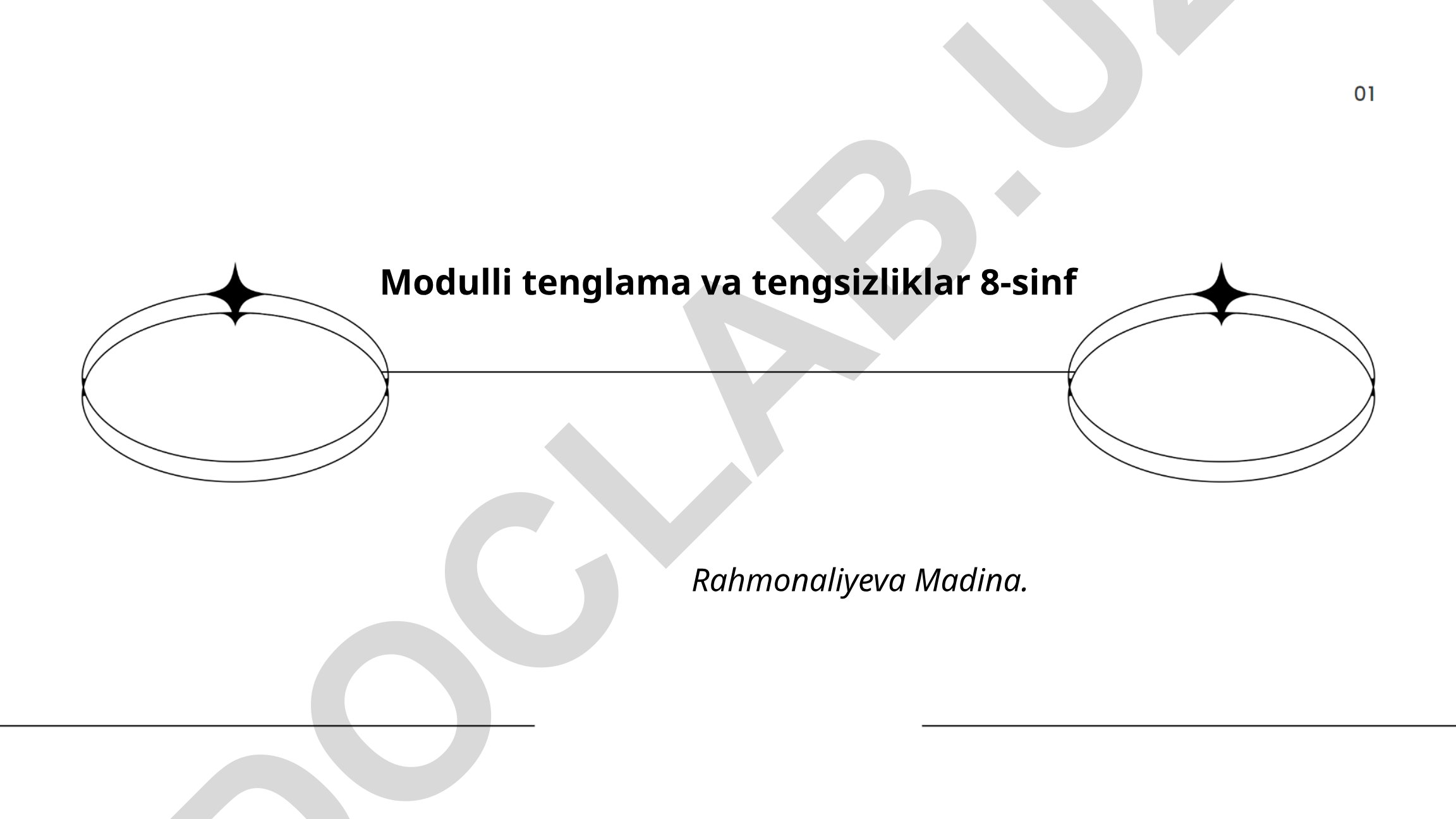 Modulli tenglama va tengsizliklar 8-sinf