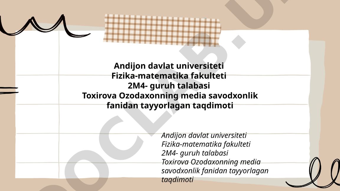 Media savodxonlikka kirish, axborot manbalarini baholash va soxta yangiliklar