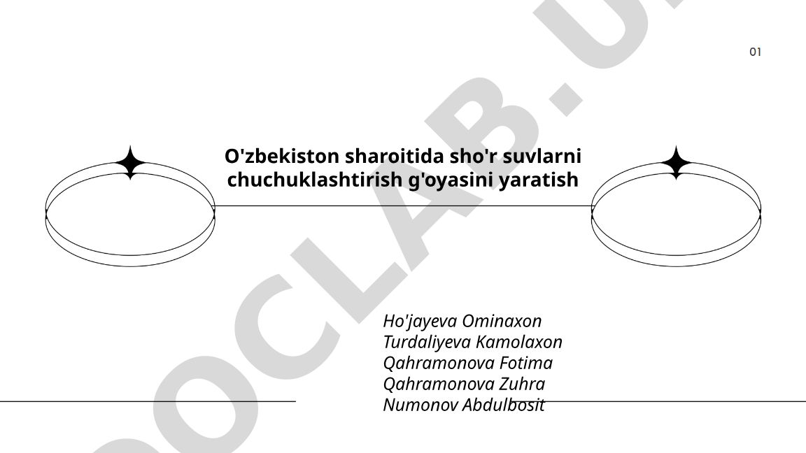 O'zbekiston sharoitida sho'r suvlarni chuchuklashtirish g'oyasini yaratish